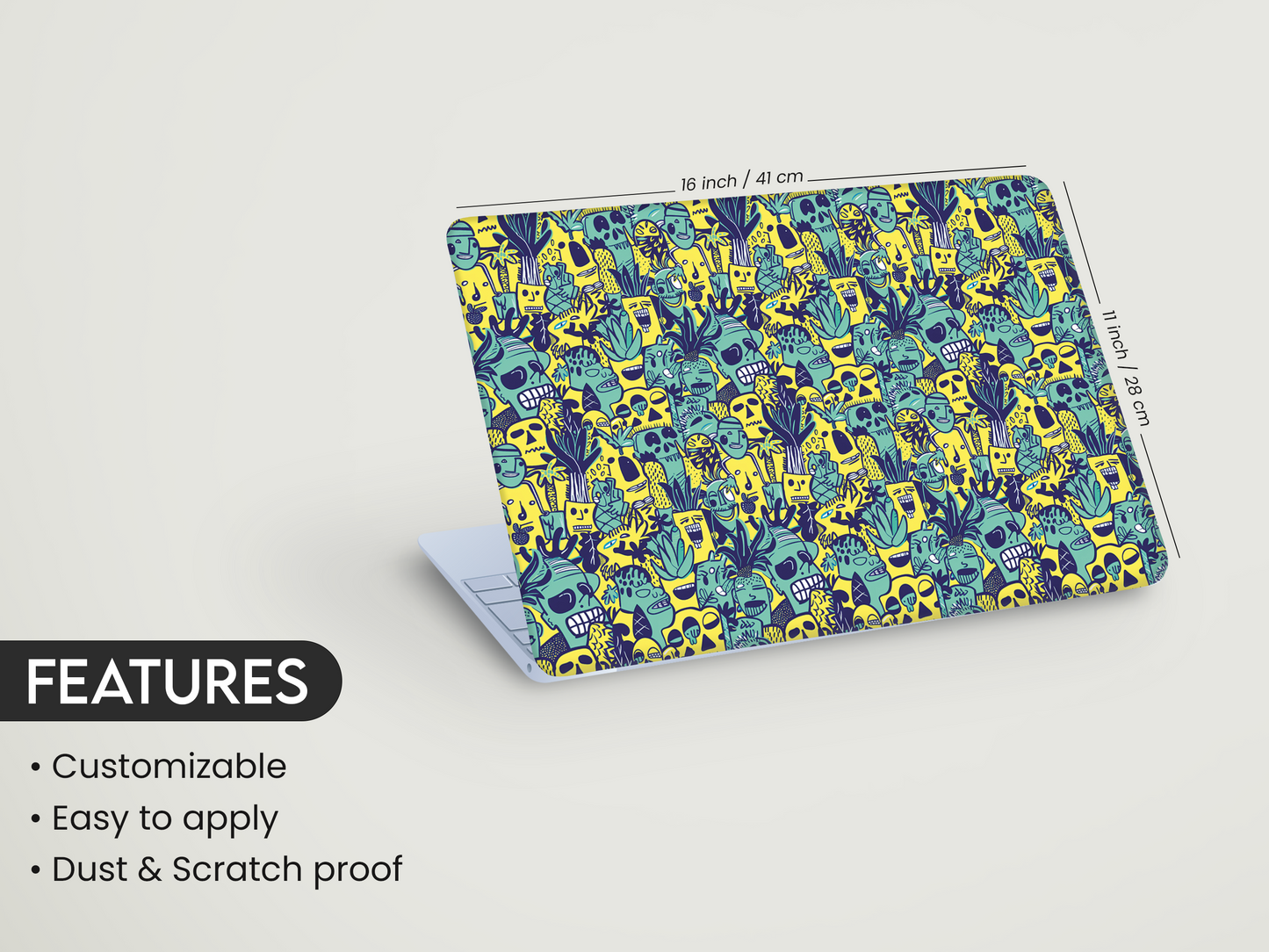 Neon Pop Doodle Laptop Skin