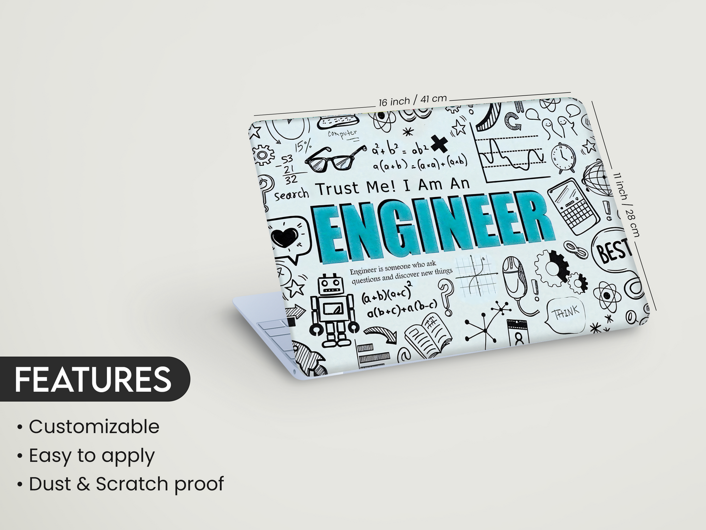 Engineer Quote Doodle Laptop Skin