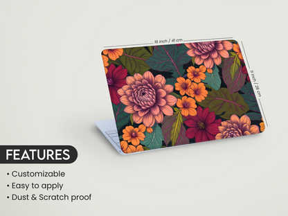 Autumn Bloom Floral Laptop Skin