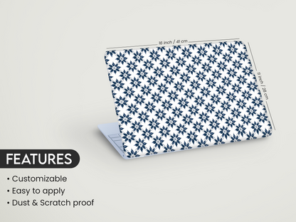 Indigo Tile Floral Laptop Skin