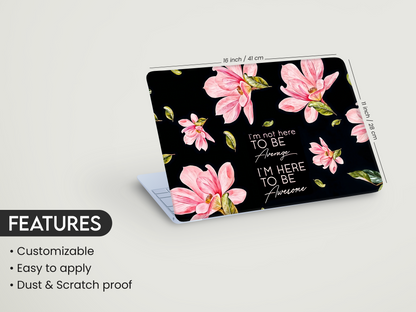 Pink Magnolia Quote Laptop Skin
