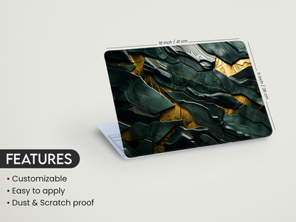 Emerald Gold Geometric Laptop Skin