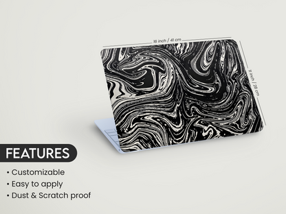 Black Marble Swirl Laptop Skin