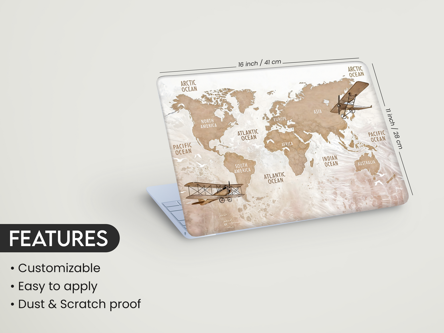Classic Explorer World Map Laptop Skin