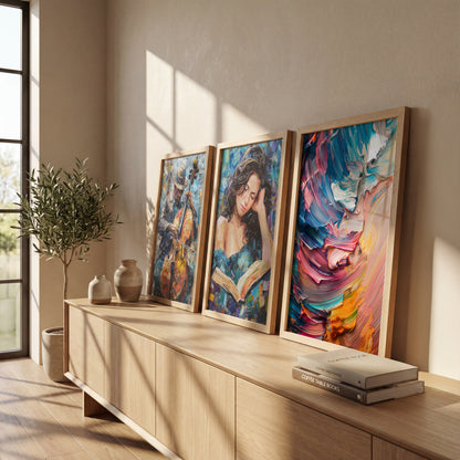 Vibrant Expressionist Wall Art Set of 3