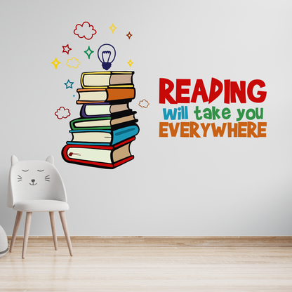 Motivational Reading Education Wall Sticker