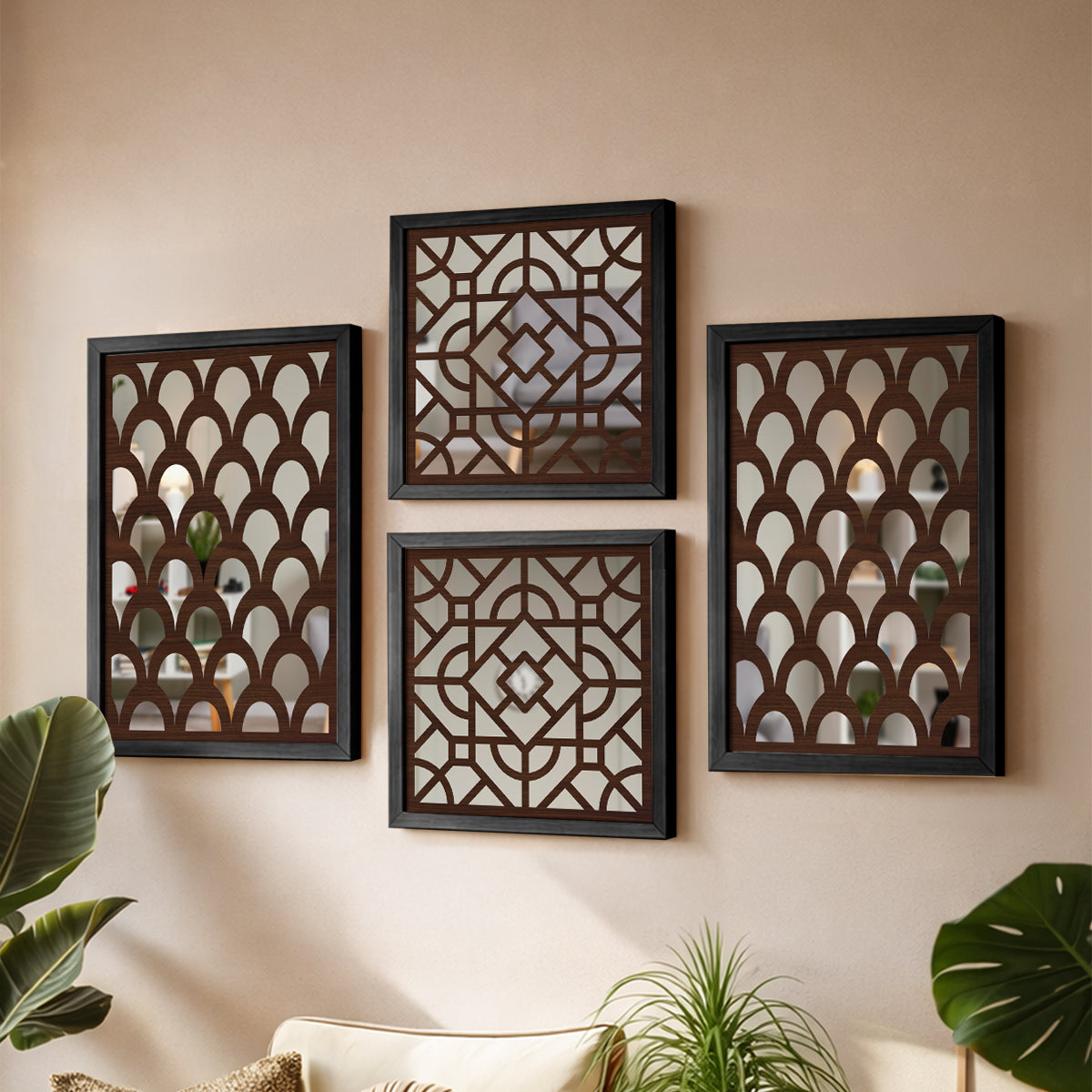 Scallop Arch Mirror Set Set of 4