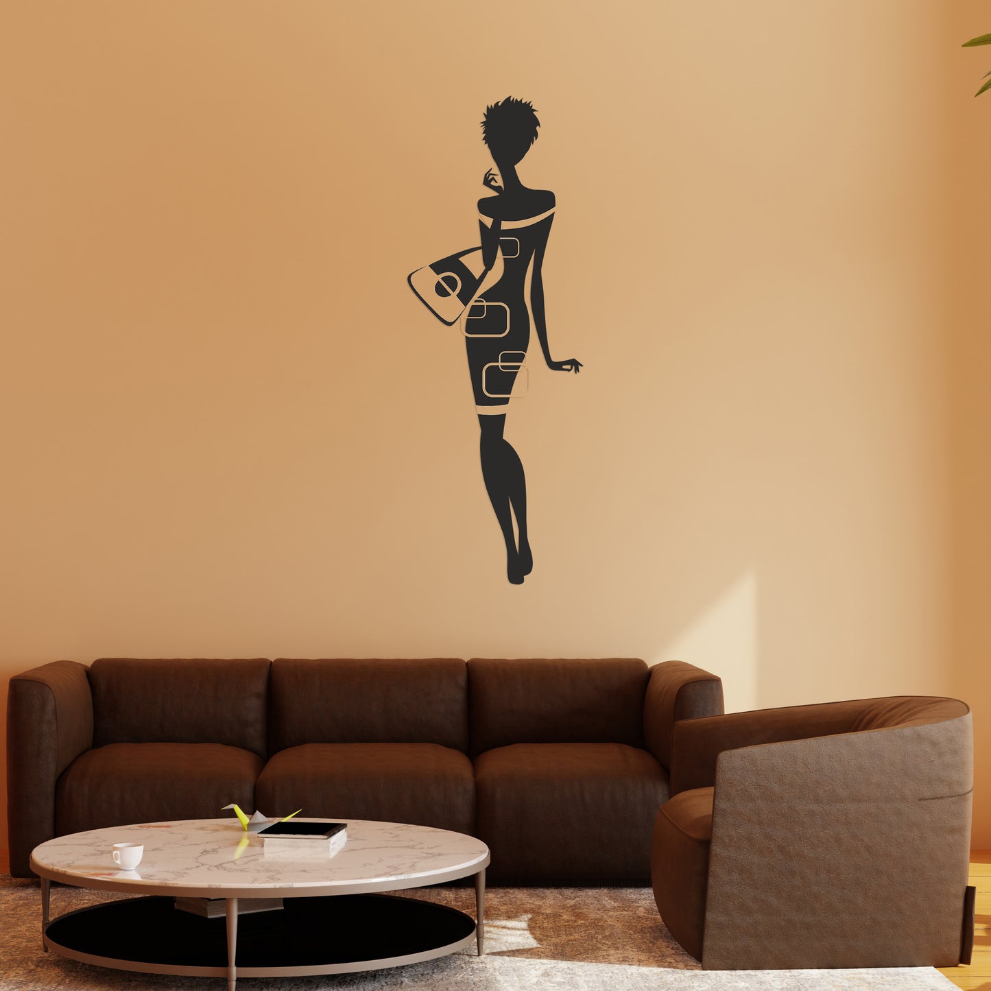 Elegant Woman Pinewood Wall Art