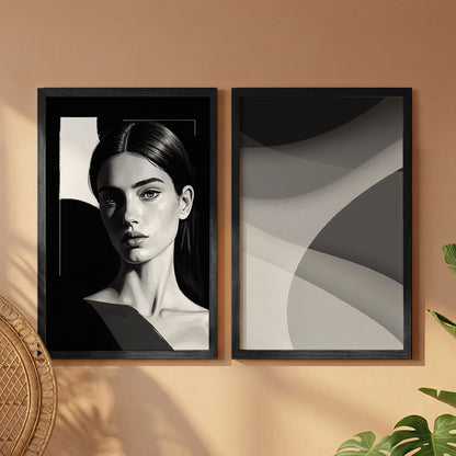 Modern Abstract & Portrait Wall Frame Set of 2