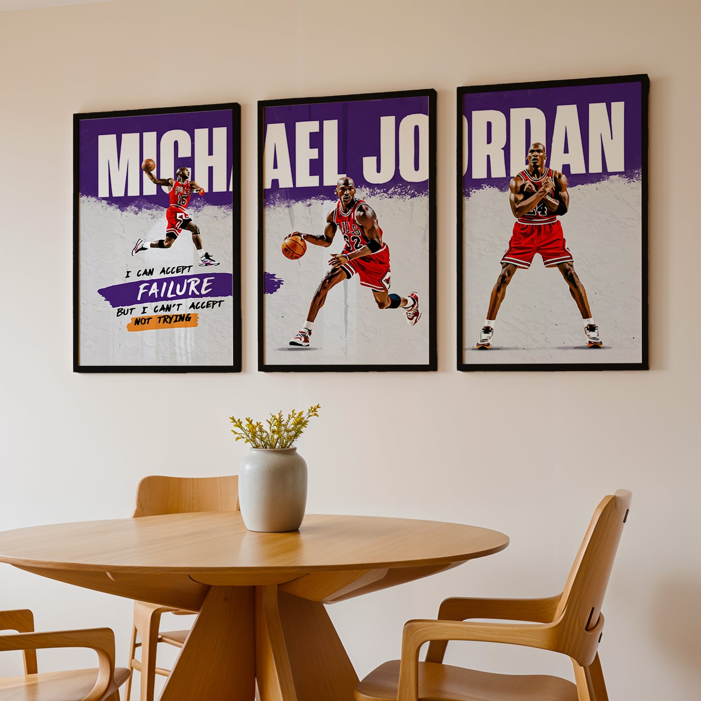 Michael Jordan Motivational Wall Art Set of 3