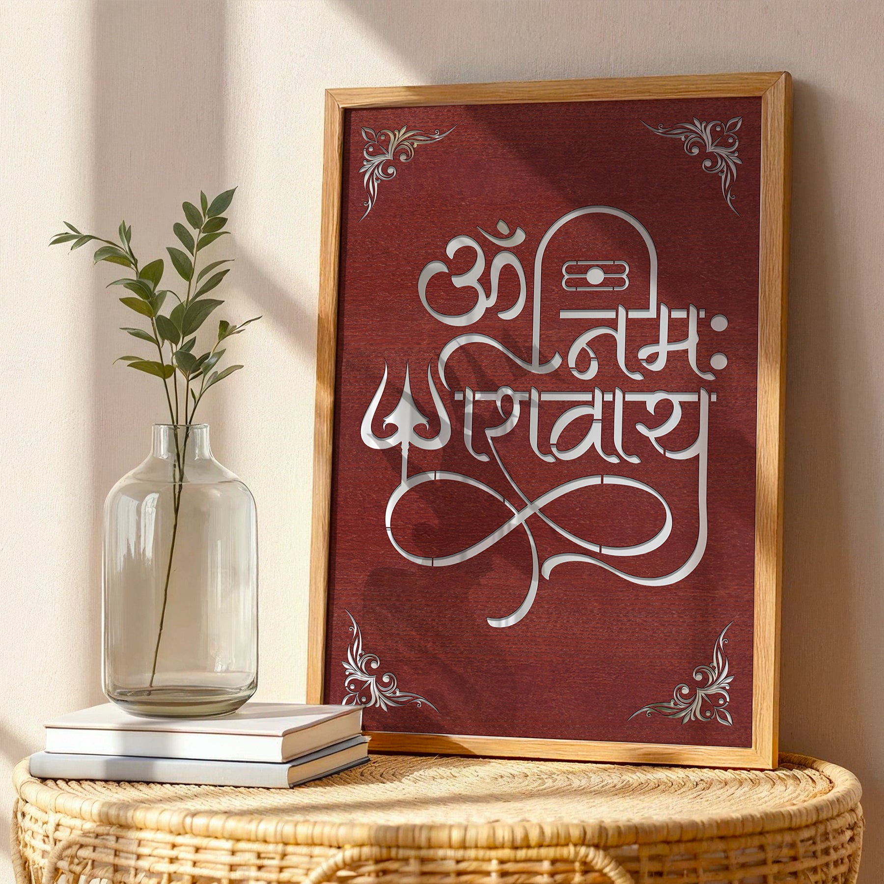 Om Namah Shivaya Pinewood wall Art