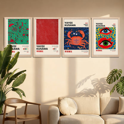 Kusama Inspired Art Print Set of 4