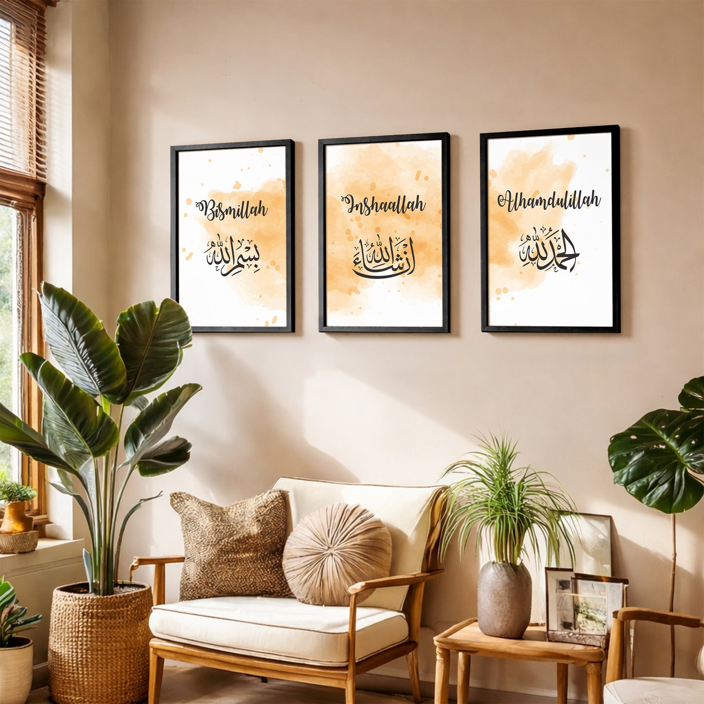 Bismillah, InshaAllah & Alhamdulillah Islamic Wall Art Set – 3