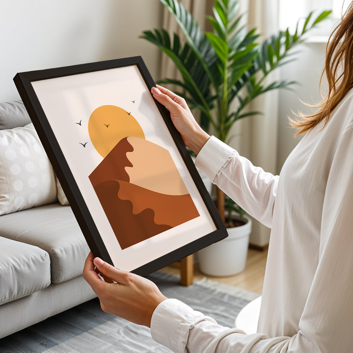 Abstract Desert Sun Landscape Wall Art