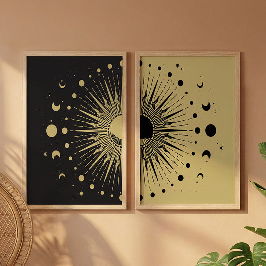 Cosmic Sunburst Wall Decor Set of 2
