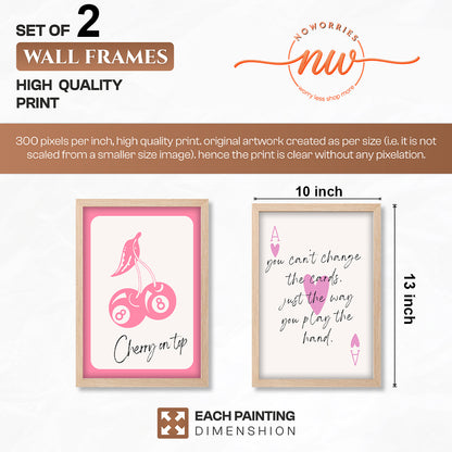 Cherry & Motivational Typography Print Set
