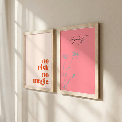 No Risk No Magic Inspirational Wall Art Set of 2