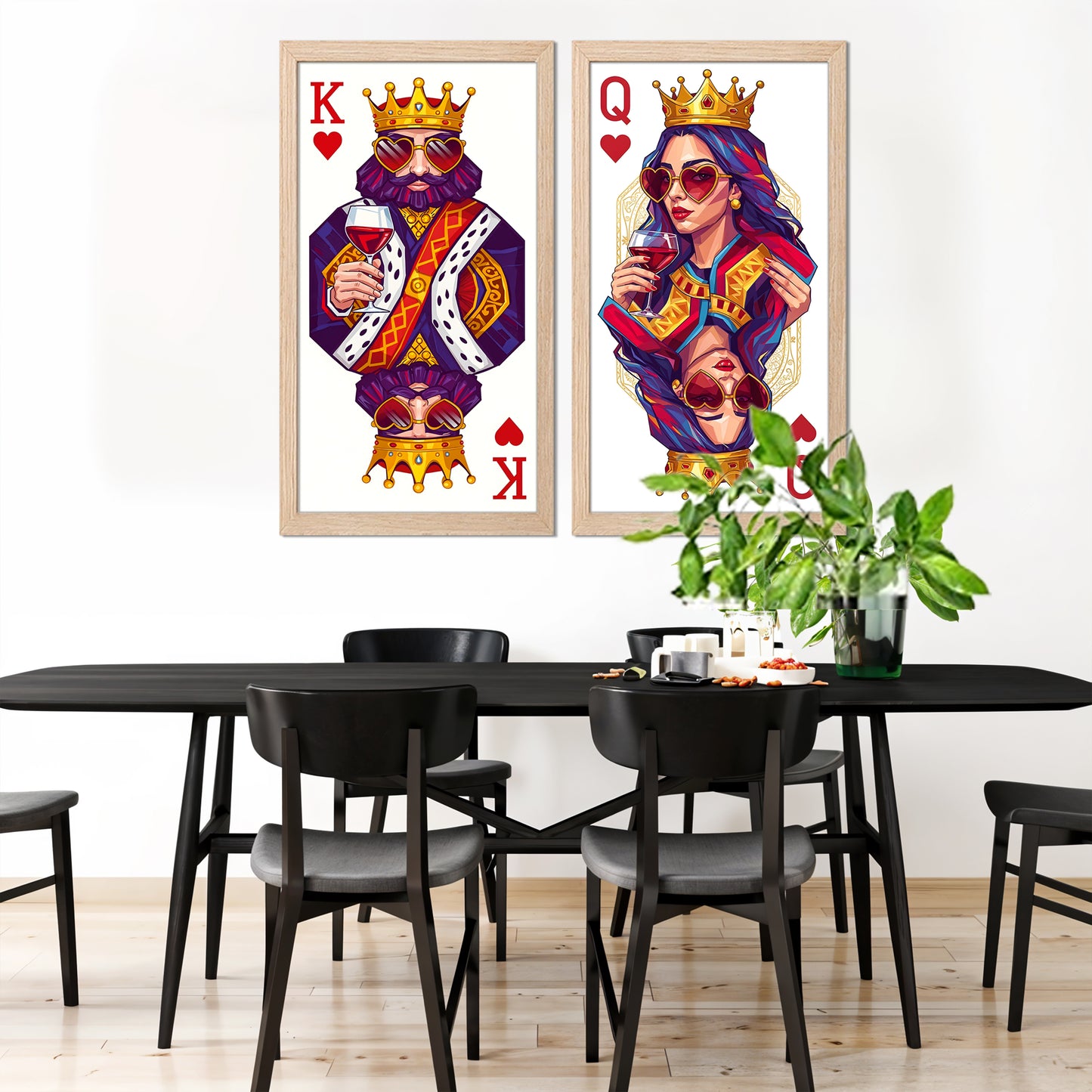 Royal King & Queen Wine Duo Wall Frame