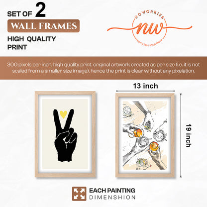 Peace Sign & Social Gathering Wall Art Set