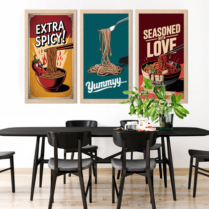 Spicy Noodle Trio Wall Frame