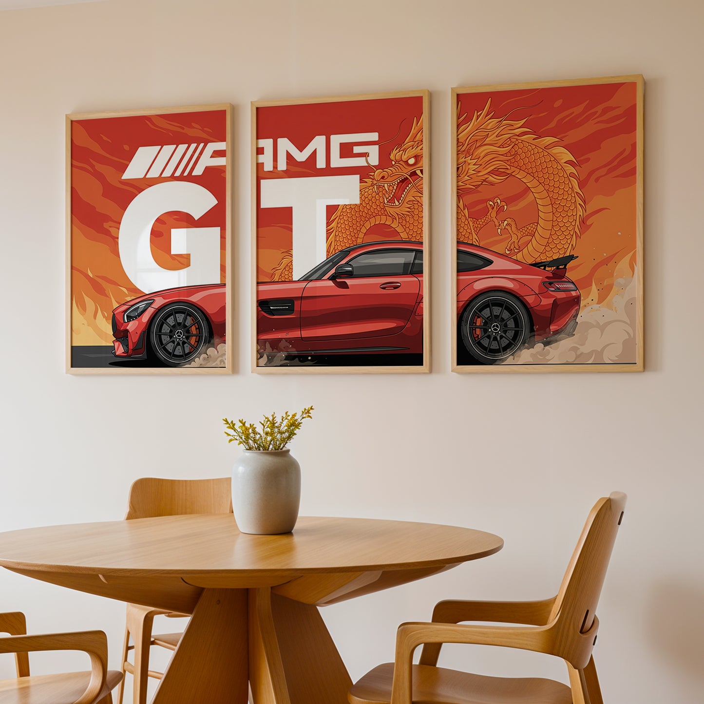 AMG GT Dragon Wall Frame Set of 3