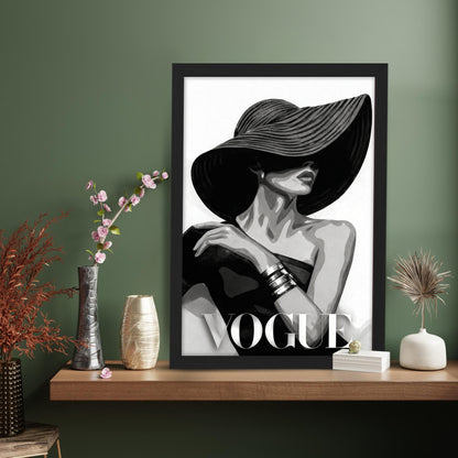 VOGUE Fashion Lady Black & White Framed Wall Art