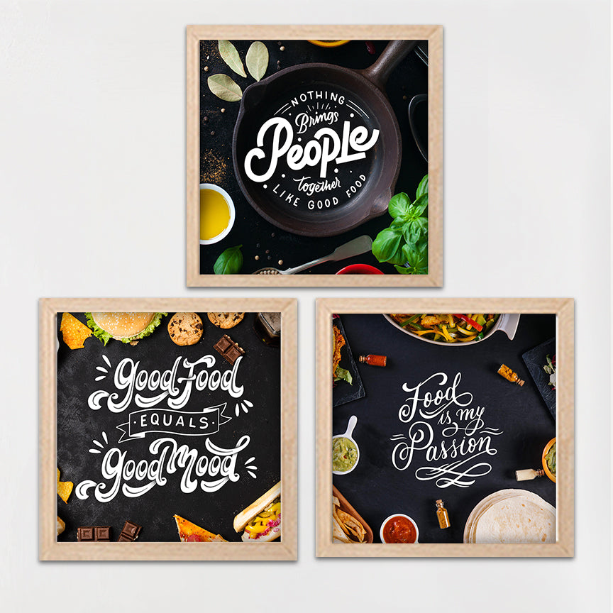 Good Food Quote Wall Frame Set of 3