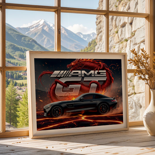 Mercedes-AMG GT Lava Beast Wall Art