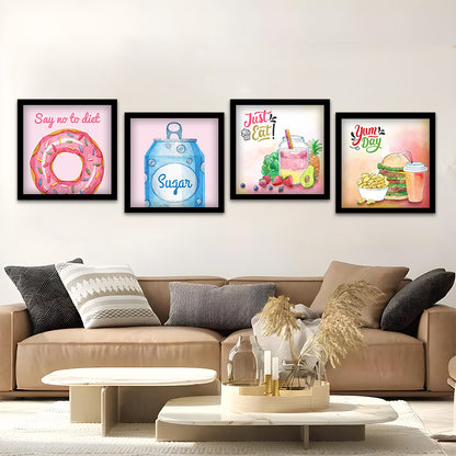 Cute Food Illustration Wall Art Set
