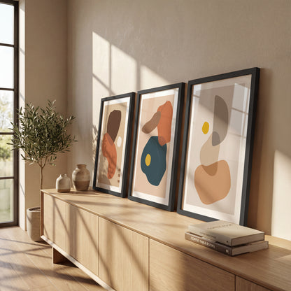 Modern Abstract Wall Frames Set of 3