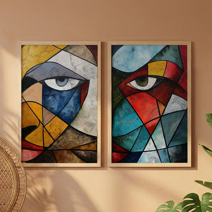 Cubist Eye Wall Art Set of 2