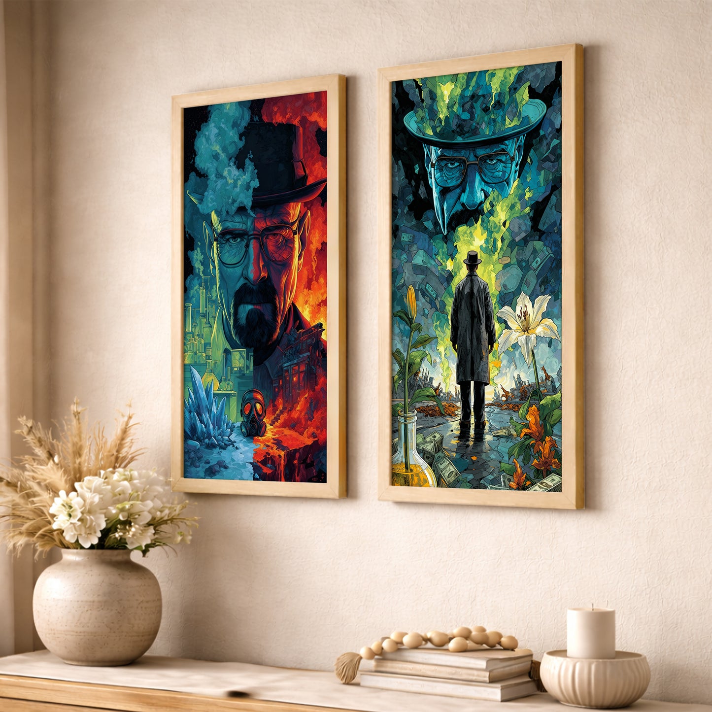 Blue Crystal Wall Art Set of 2
