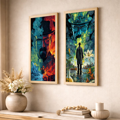 Blue Crystal Wall Art Set of 2