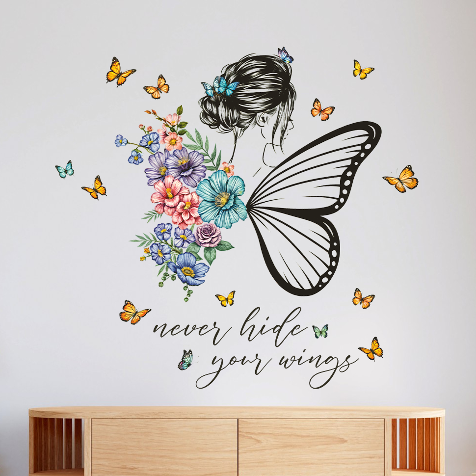 Butterfly Girl Wall Decal