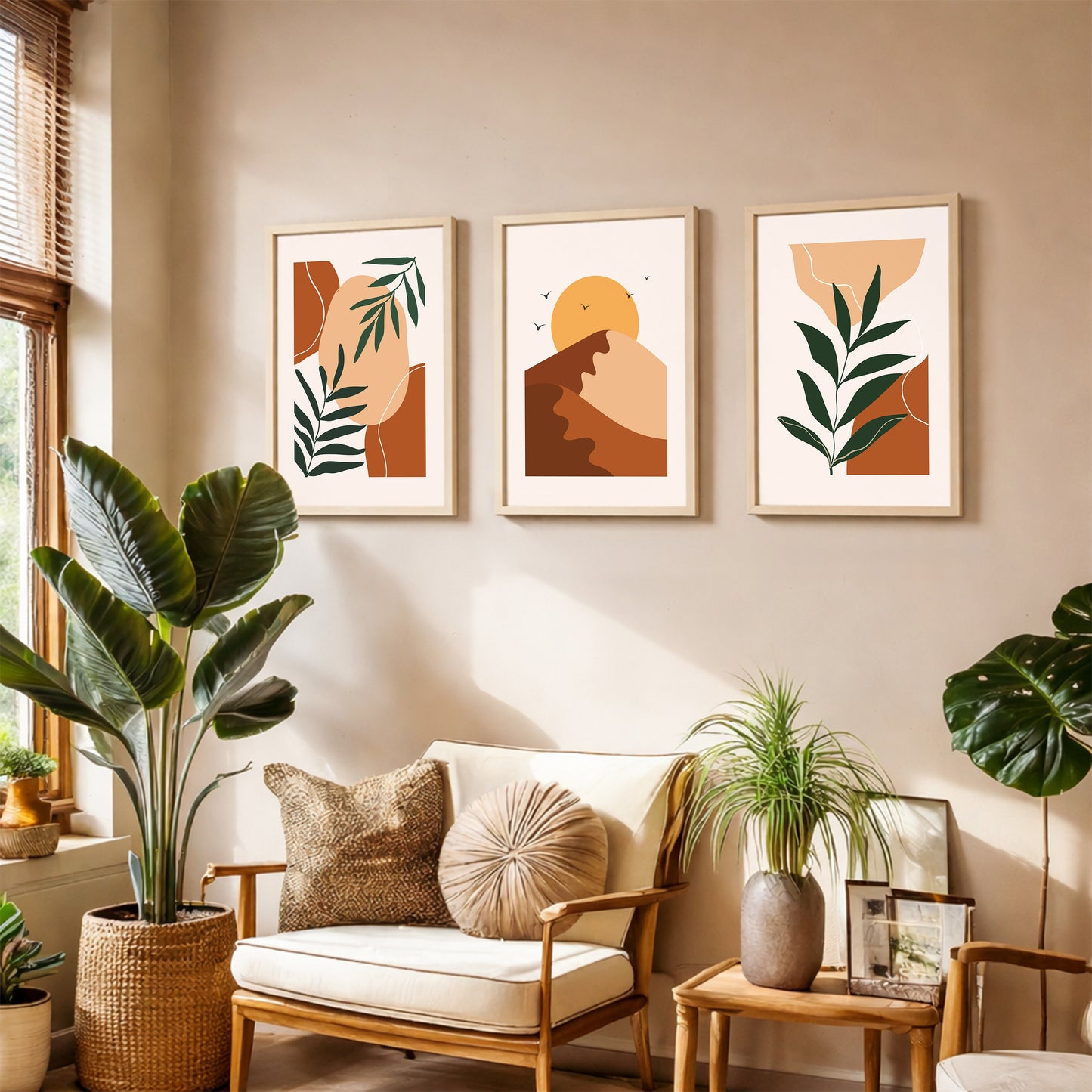 Boho Nature Minimal Wall Frame Set of 3