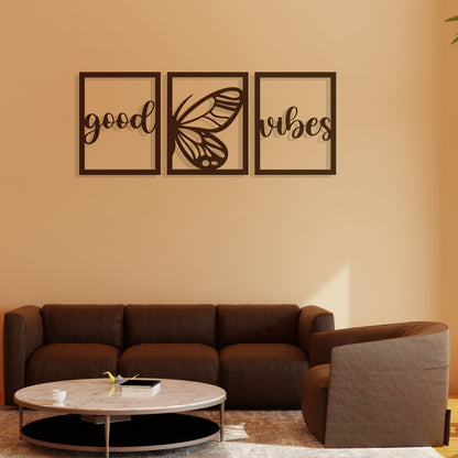 Good Vibes Pinewood Wall Art