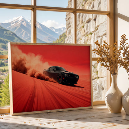 Challenger Red Horizon Wall Frame