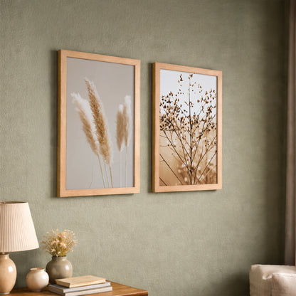 Beige Botanical Minimal Wall Frame Set of 2