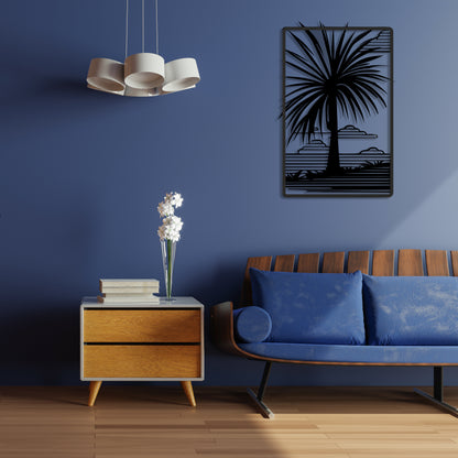Palm Tree Pinewood Wall Art