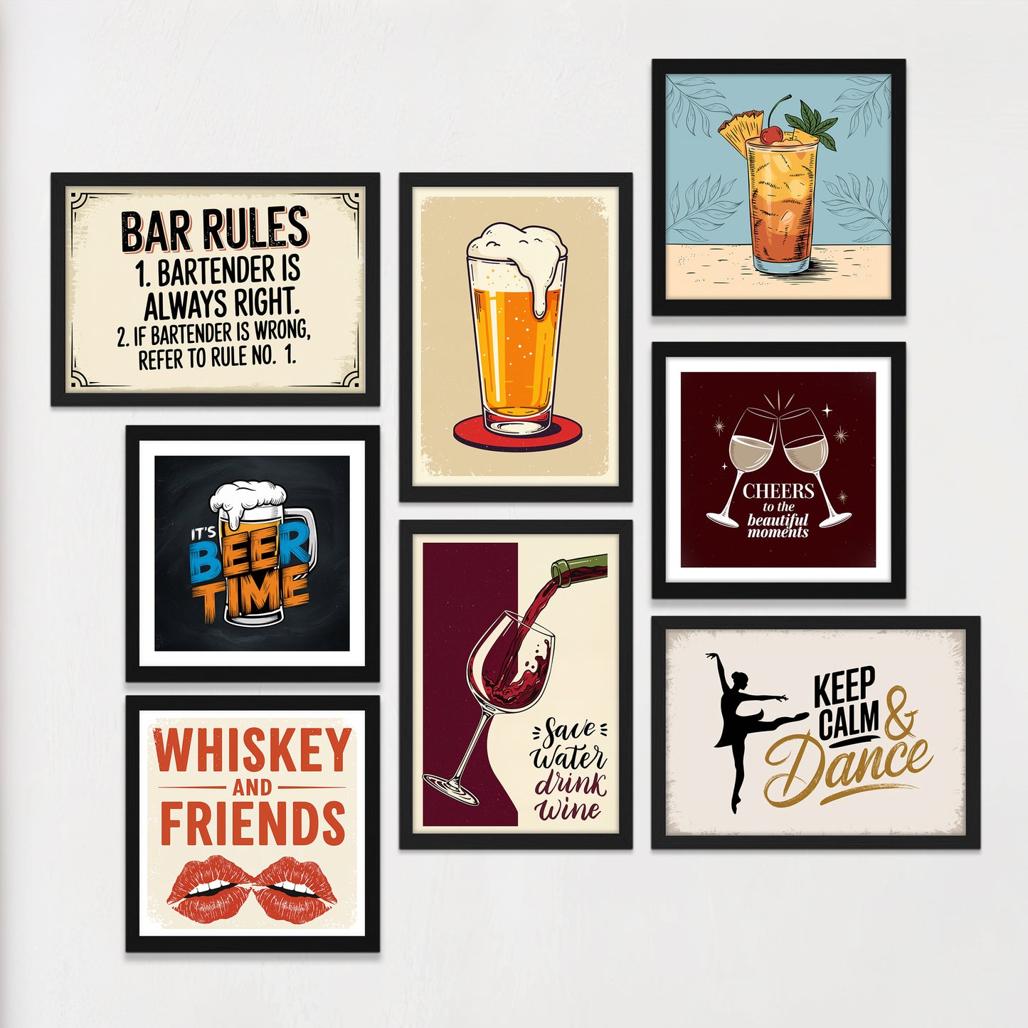 Cheers Gallery Wall Set of 8