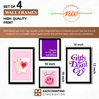 Pink Aesthetic Wall Art Set of 4