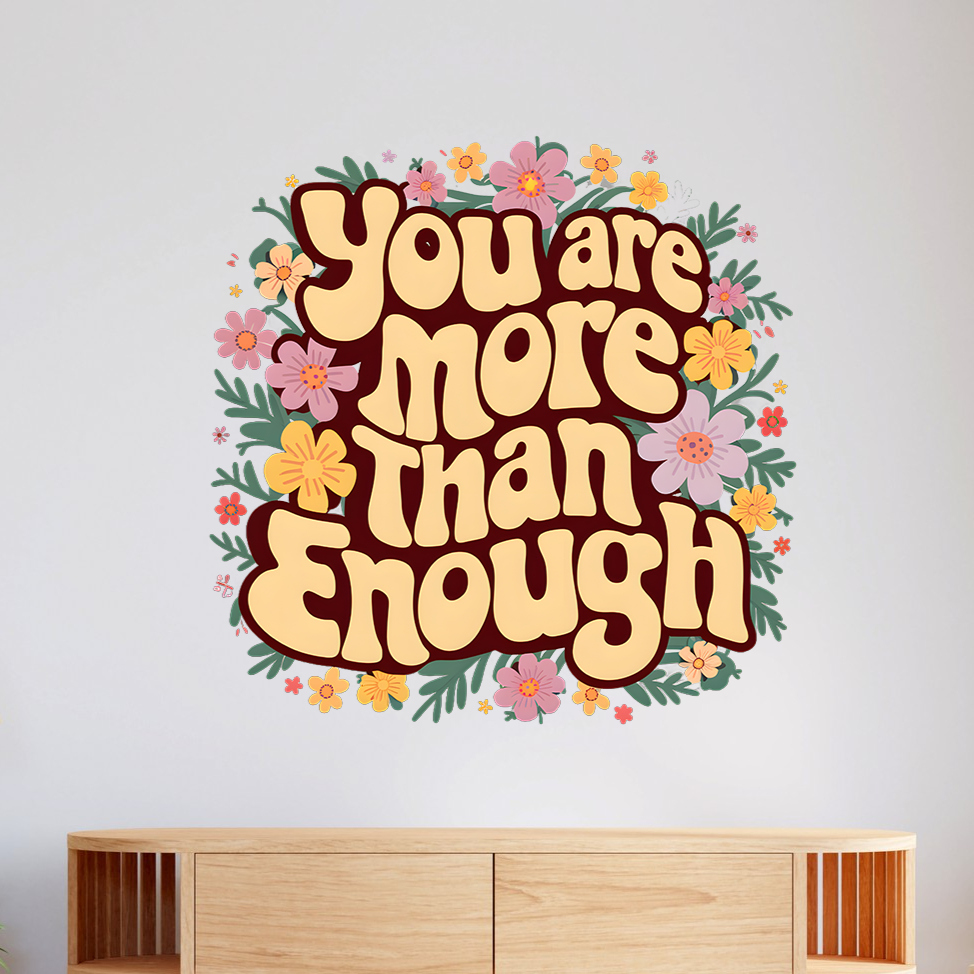 Retro Floral More Than Enough Wall Sticker