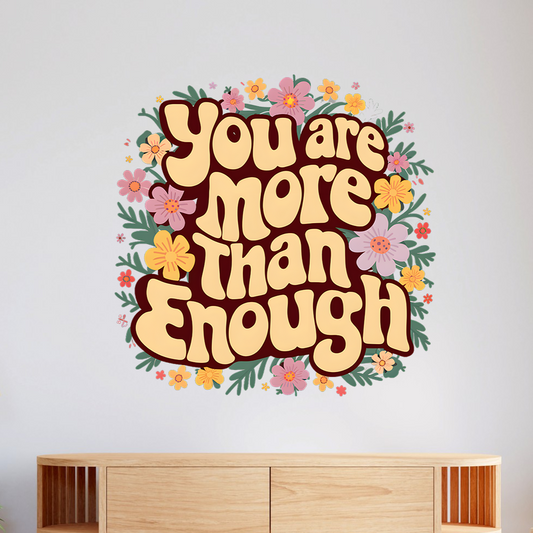 Retro Floral More Than Enough Wall Sticker