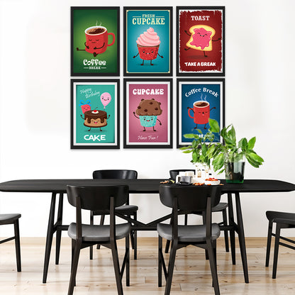 Cute Food Art Collection Wall Frame Set