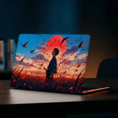 Demon Slayer Sunset Cinematic Anime Landscape Laptop Skin