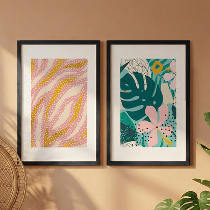 Modern Abstract Botanical Wall Frame Set of 2