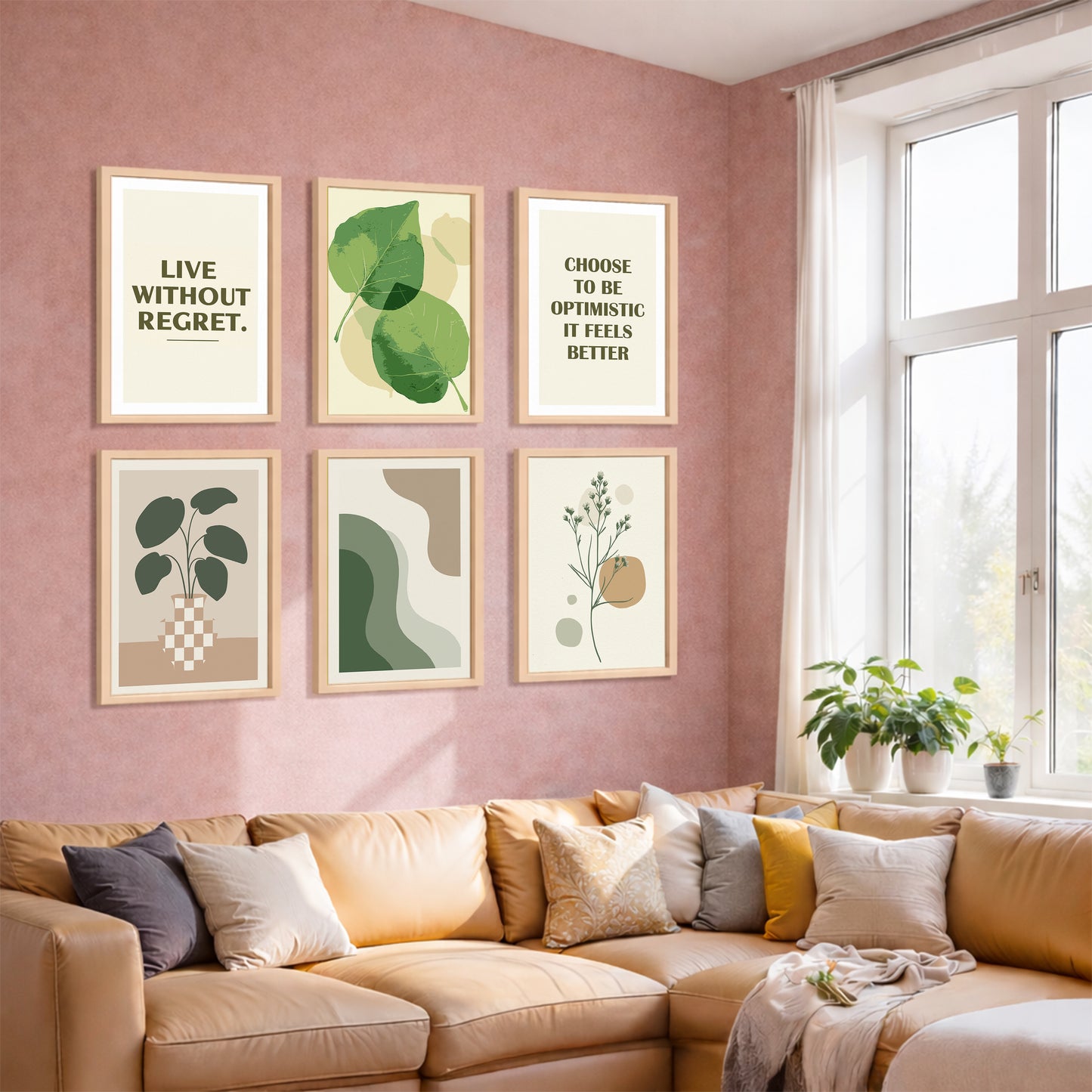 Modern Botanical Wall Frame Set of 6