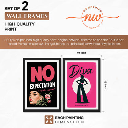 Diva Motivational Wall Art Set of 2