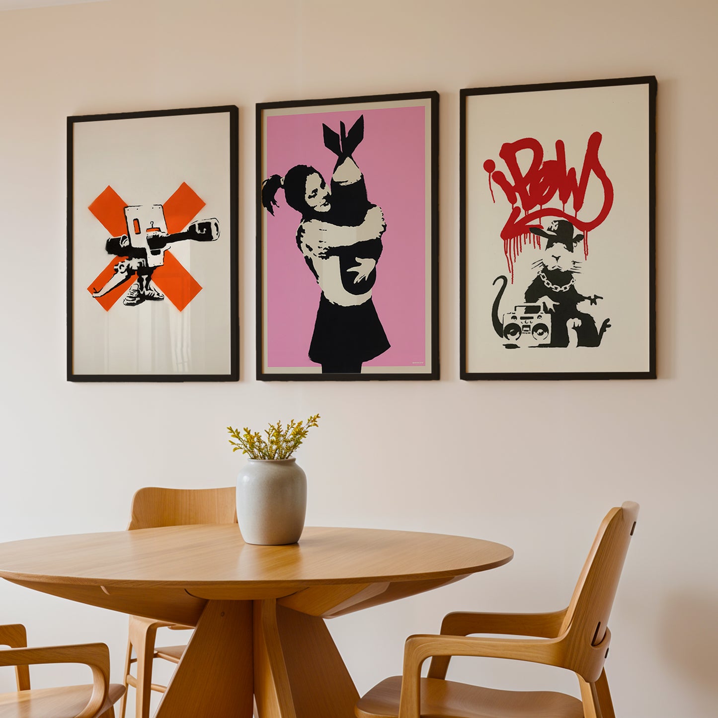 Banksy Inspired Street Art Wall Set of 3