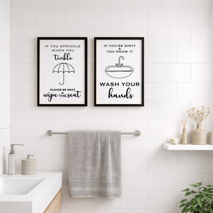 Wash Your Hands Wall Art Set of 2